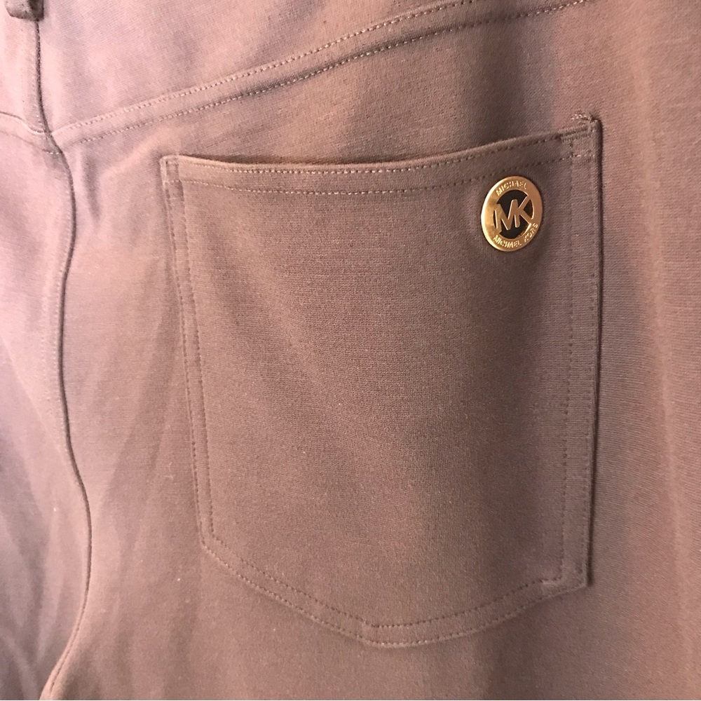 NWT Michael Kors Chocolate Gold Logo Slim Fit Knit Pants XL - Picture 8 of 13